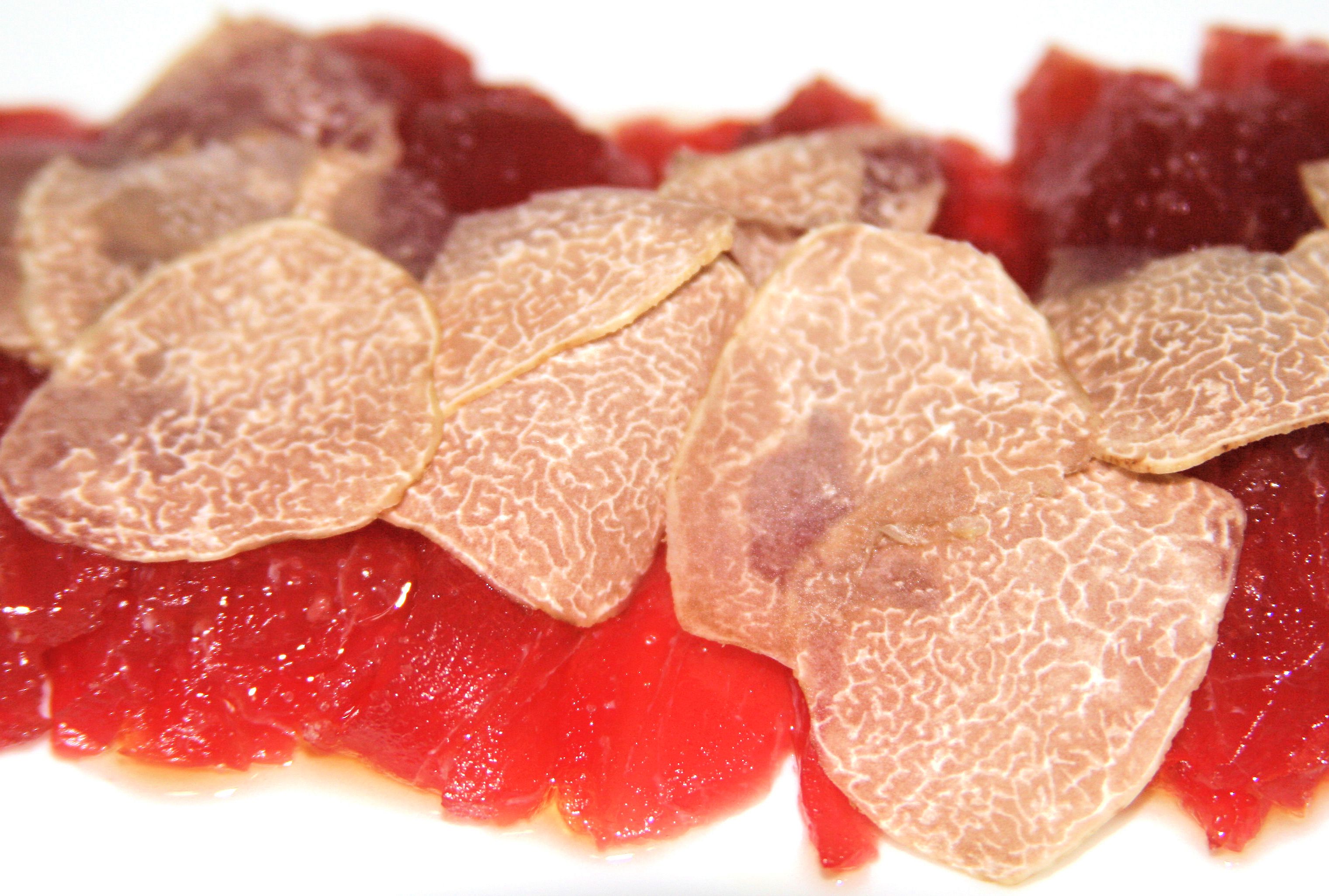 Raw Tuna Carpaccio with Olive Oil and White Truffles Mary Beth Clark Italian Recipes