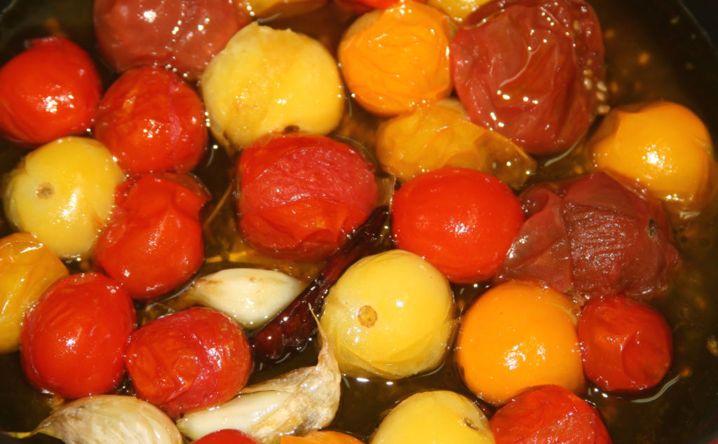 Burst Cherry Tomatoes, pomodori scoppiati