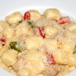 Potato Gnocchi with Turkey Ragu, Asparagus, and Roasted Pepper