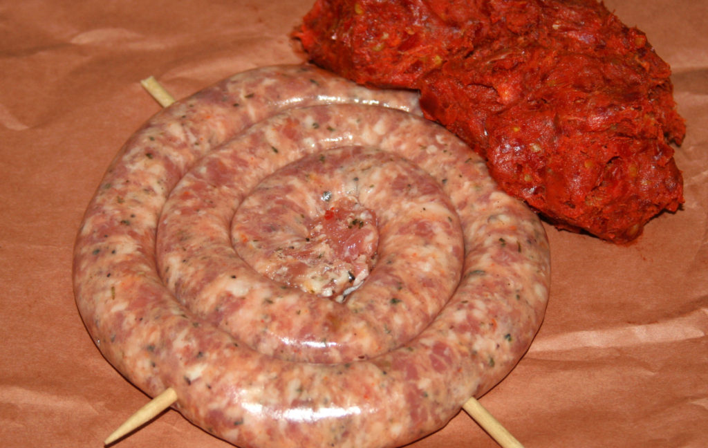 luganega sausage and nduja