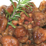 Braised Roasted Chestnuts with Pancetta and Rosemary